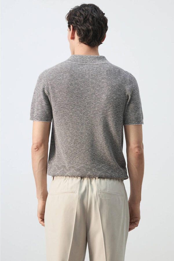 Mango Man regular fit gebreide polo marine - Foto 3