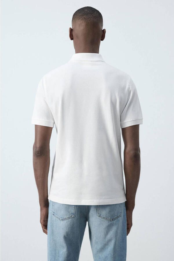 Mango Man regular fit gebreide polo wit - Foto 3