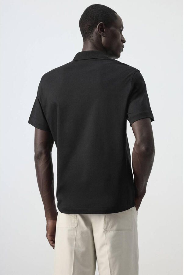 Mango Man regular fit gebreide polo zwart - Foto 3