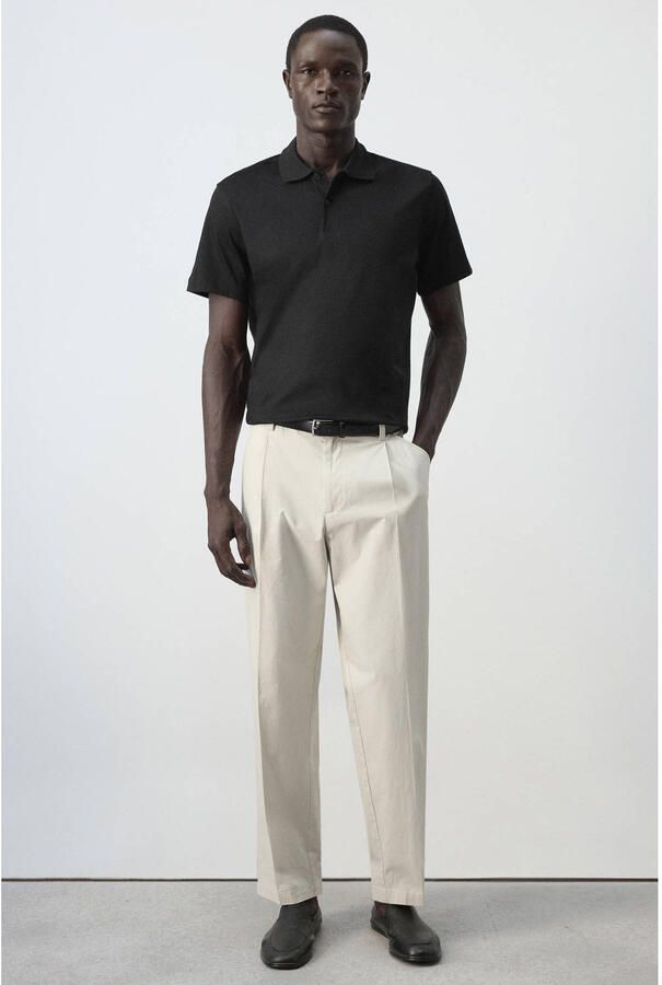 Mango Man regular fit gebreide polo zwart - Foto 2