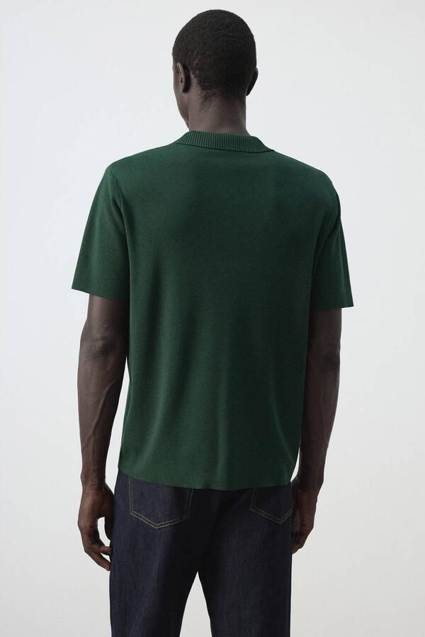 Mango Man regular fit gebreide T-shirt heldergroen - Foto 3