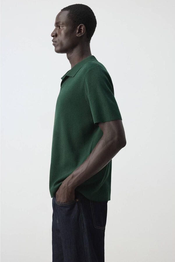 Mango Man regular fit gebreide T-shirt heldergroen - Foto 2