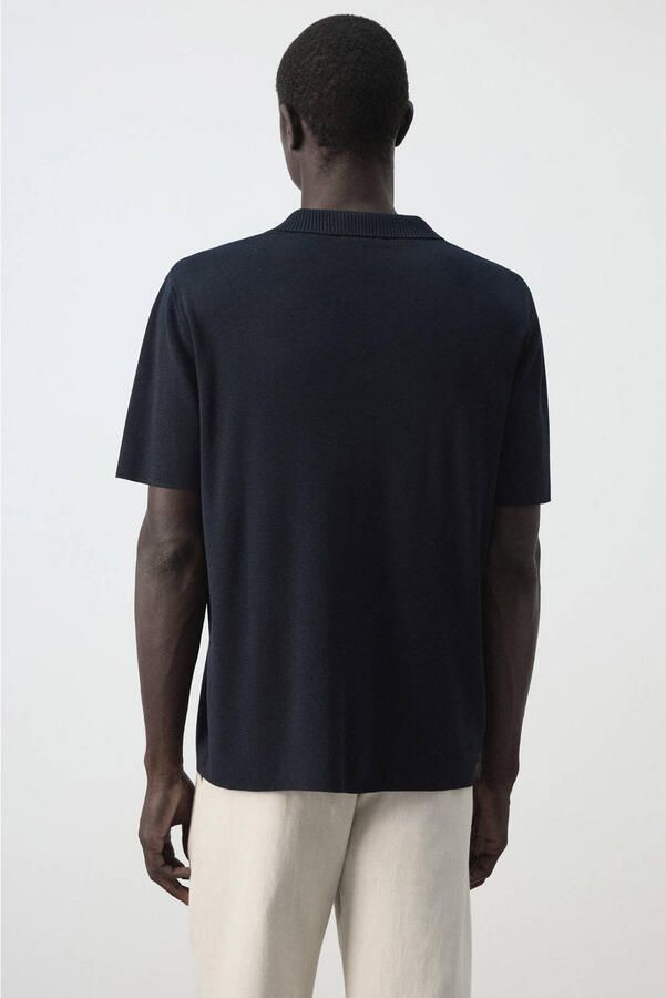 Mango Man regular fit gebreide T-shirt marine - Foto 2