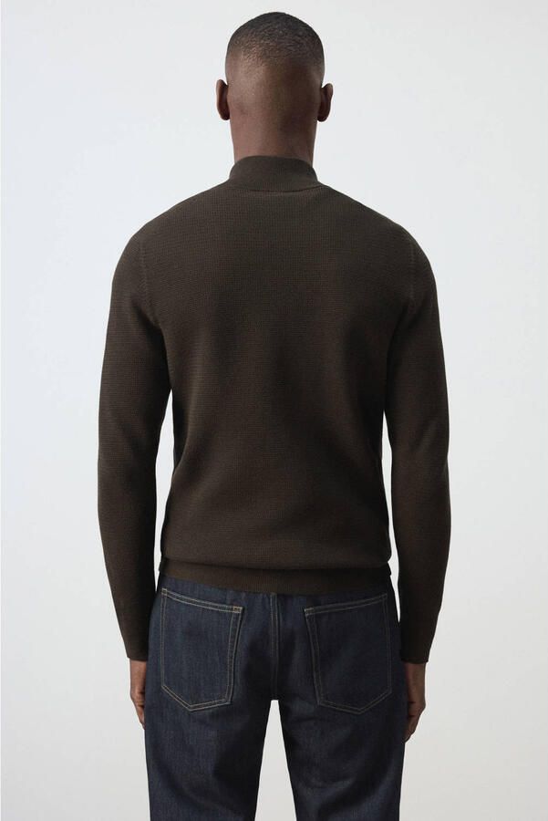 Mango Man regular fit gebreide trui bruin - Foto 3
