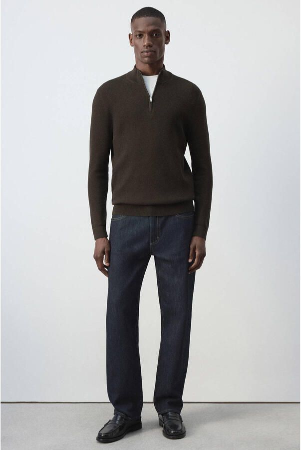 Mango Man regular fit gebreide trui bruin - Foto 2
