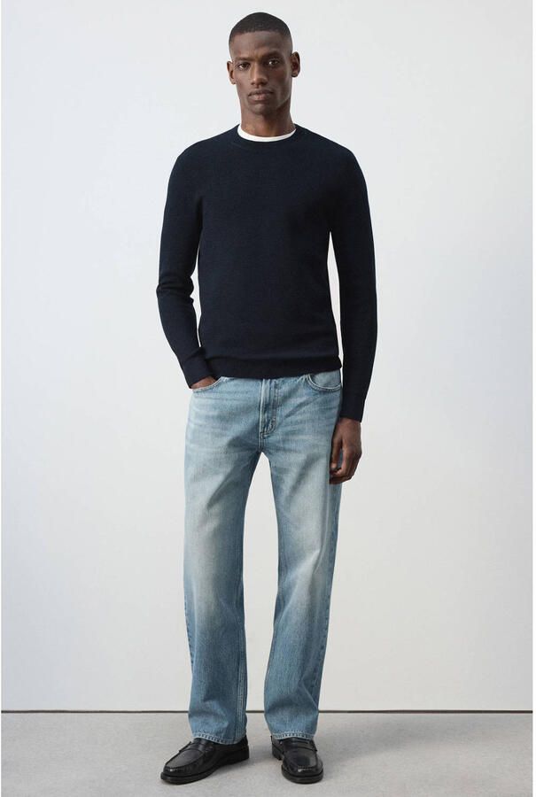 Mango Man regular fit gebreide trui marine - Foto 3