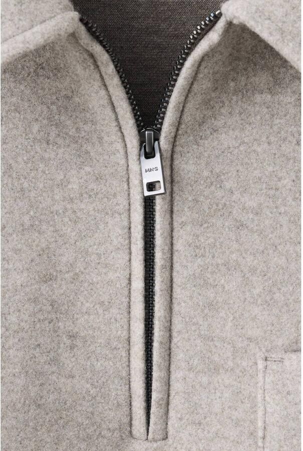 Mango Man regular fit gemêleerde sweater pastelgrijs - Foto 2