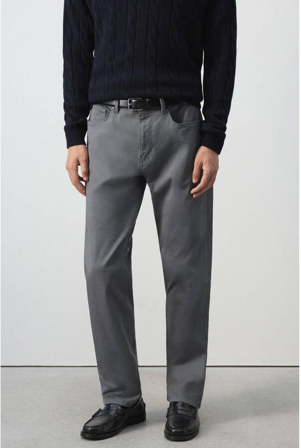 Mango Man regular fit jeans donkergrijs