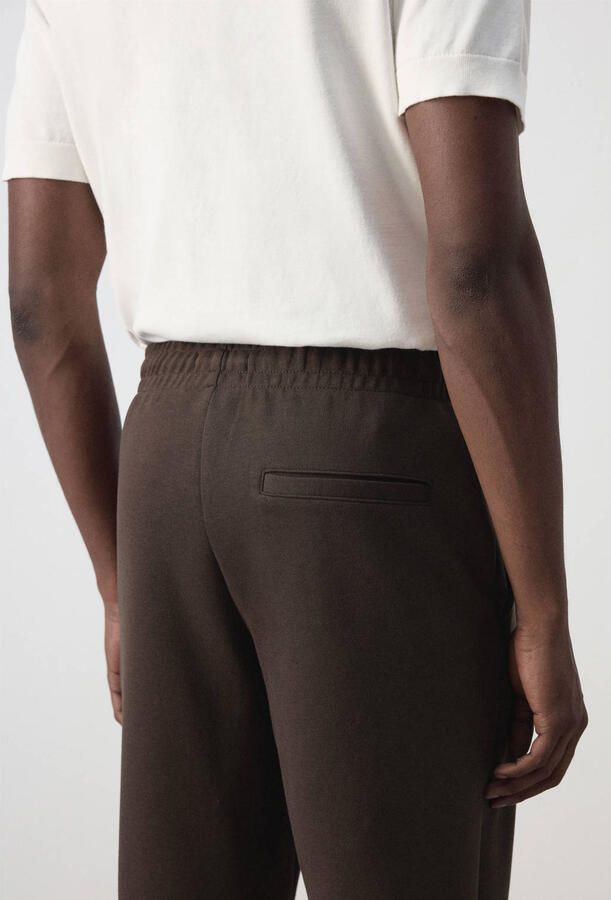 Mango Man regular fit joggingbroek bruin - Foto 2