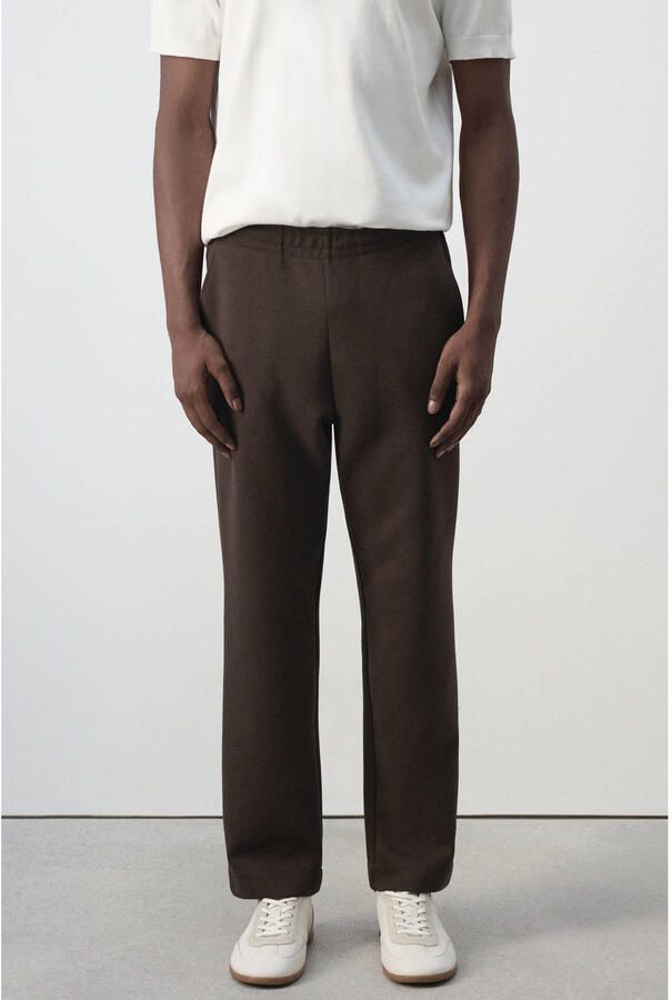 Mango Man regular fit joggingbroek bruin - Foto 3