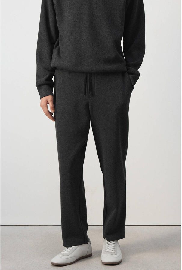 Mango Man regular fit joggingbroek donkergrijs