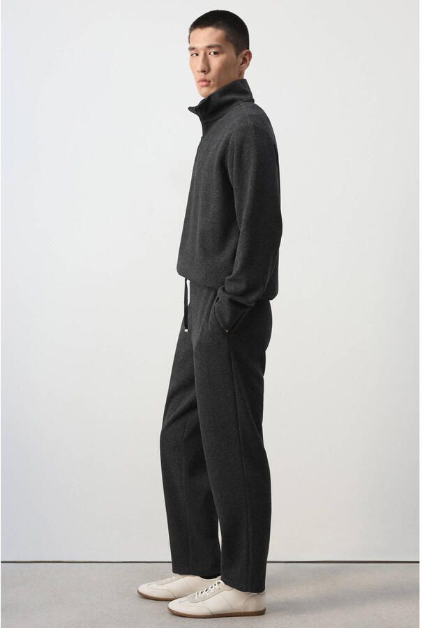 Mango Man regular fit joggingbroek donkergrijs - Foto 3