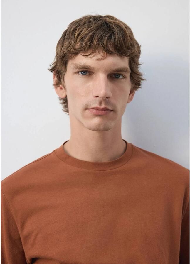 Mango Man regular fit longsleeve middenoranje - Foto 2