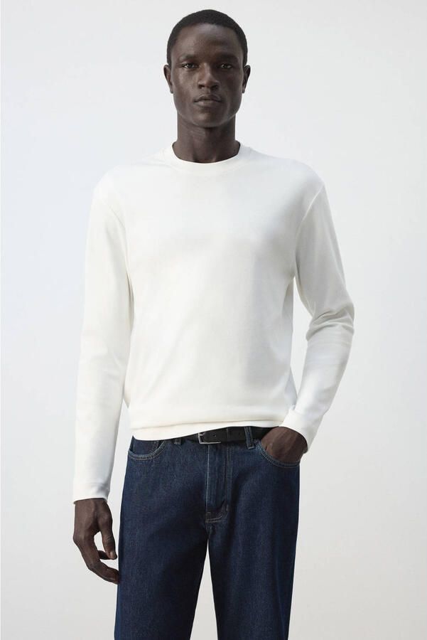 Mango Man regular fit longsleeve wit