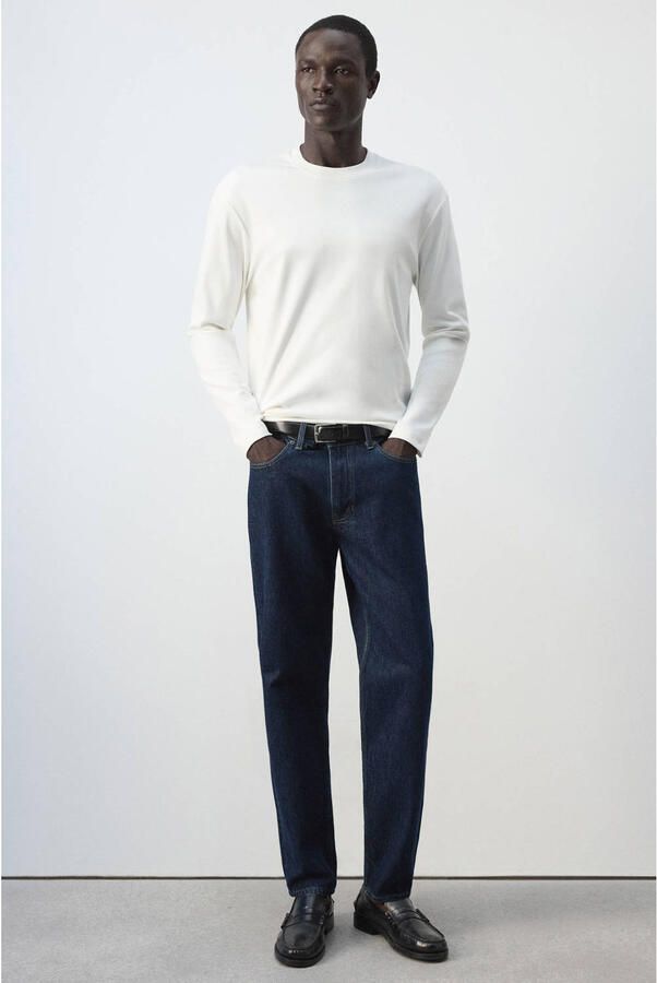 Mango Man regular fit longsleeve wit - Foto 2