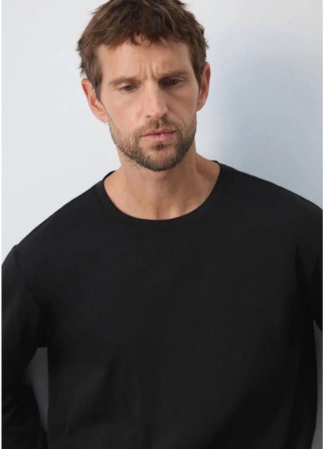 Mango Man regular fit longsleeve zwart - Foto 2