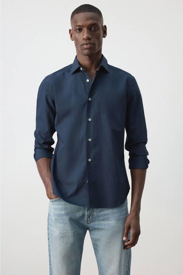 Mango Man regular fit overhemd marine