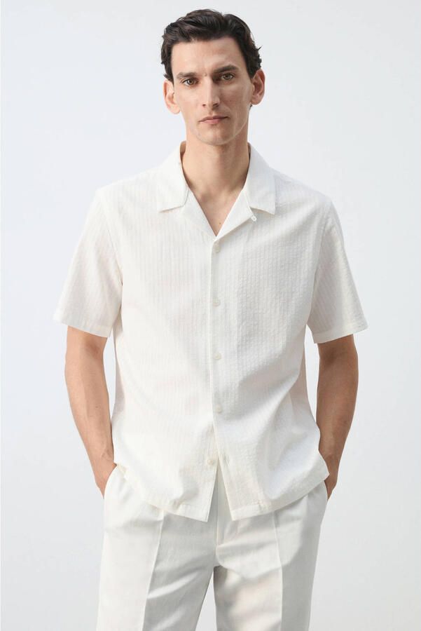 Mango Man regular fit overhemd wit