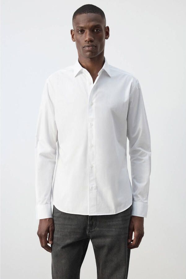 Mango Man regular fit overhemd wit