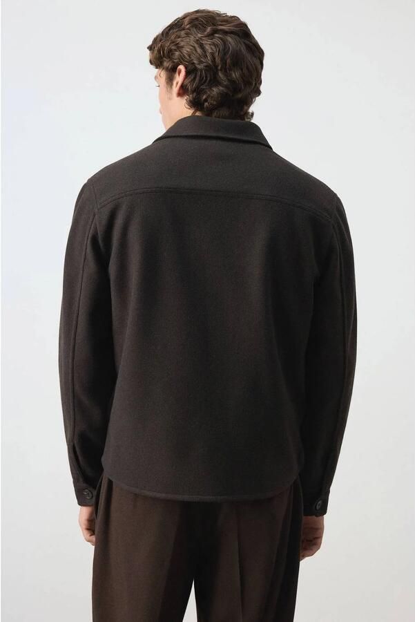 Mango Man regular fit overshirt middenbruin - Foto 2