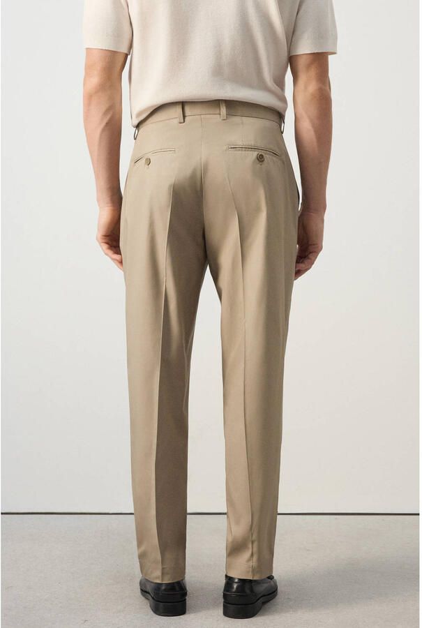 Mango Man regular fit pantalon bruin - Foto 2