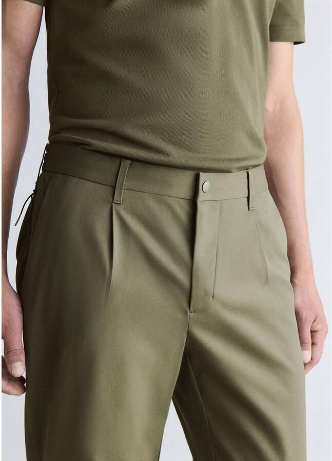Mango Man regular fit pantalon donkergroen - Foto 2