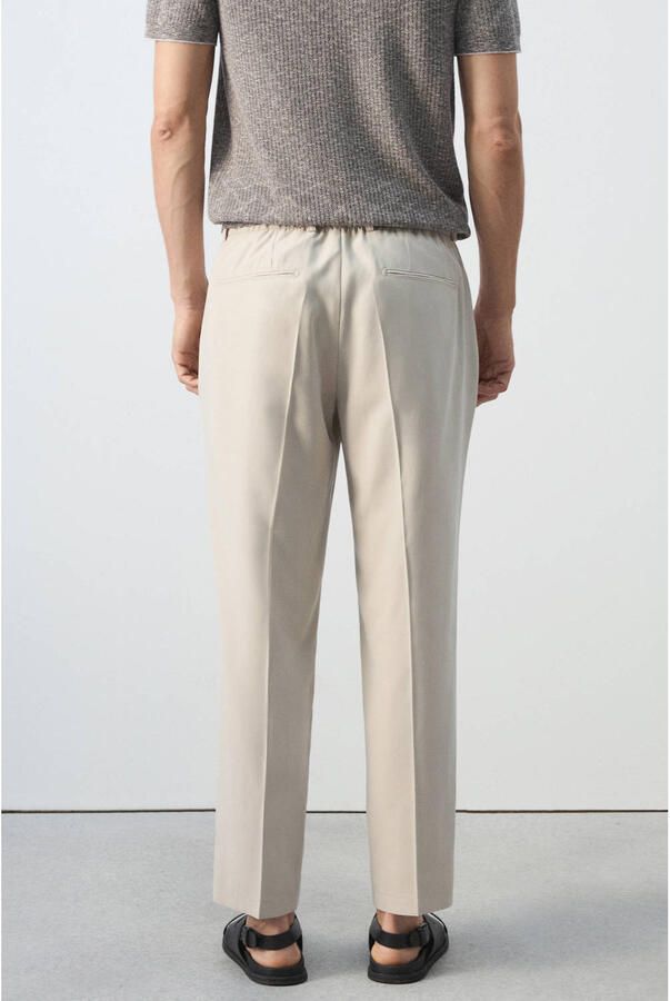 Mango Man regular fit pantalon lichtbeige - Foto 2
