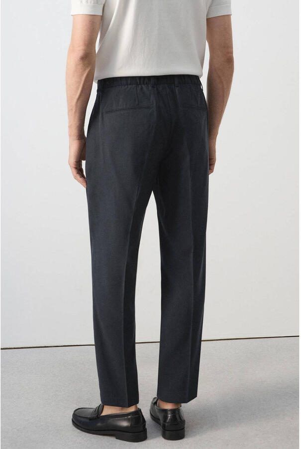 Mango Man regular fit pantalon marineblauw - Foto 3