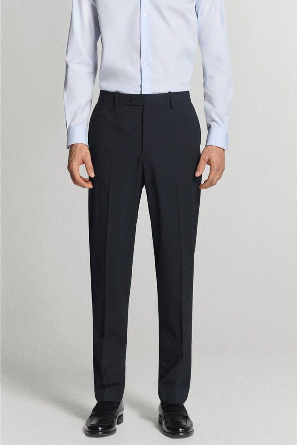 Mango Man regular fit pantalon marineblauw
