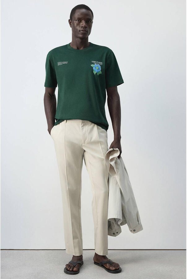 Mango Man regular fit pantalon naturel wit - Foto 3