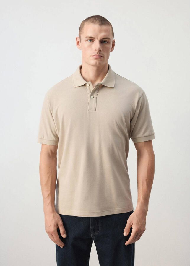 Mango Man regular fit piqué polo middenbruin