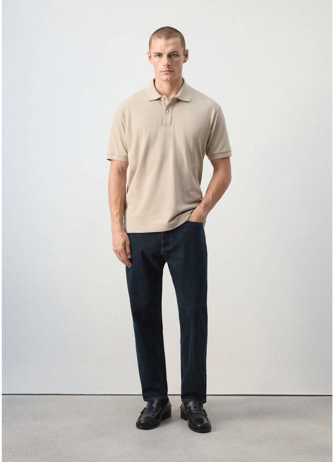 Mango Man regular fit piqué polo middenbruin - Foto 2