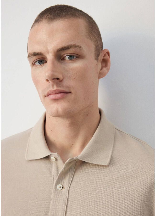 Mango Man regular fit piqué polo middenbruin - Foto 3