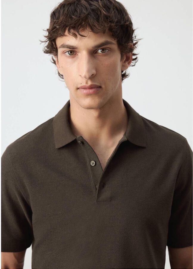 Mango Man regular fit polo bruin - Foto 2