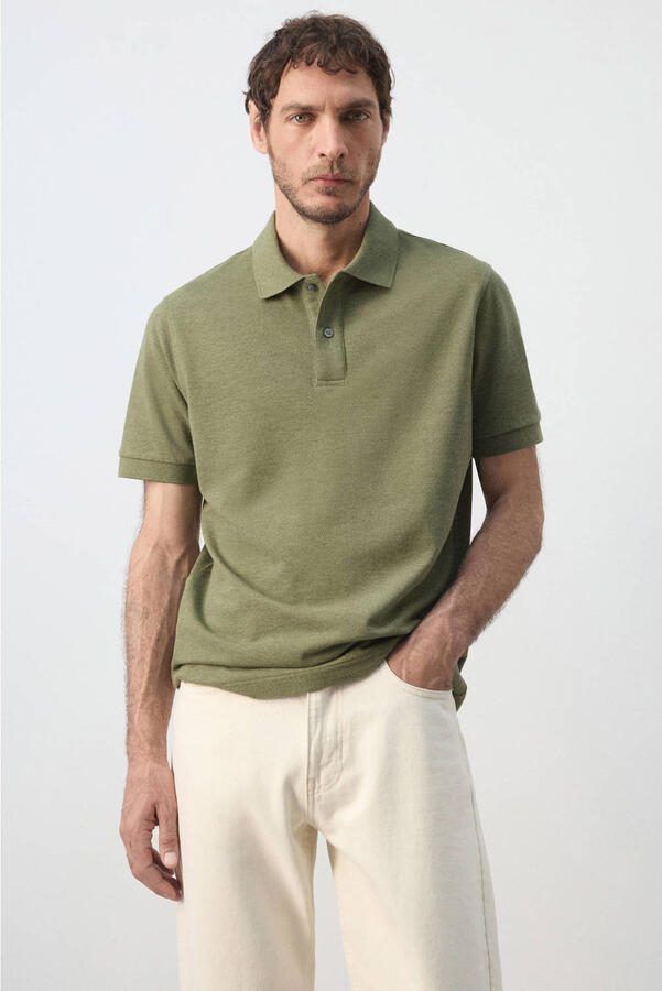 Mango Man regular fit polo groen