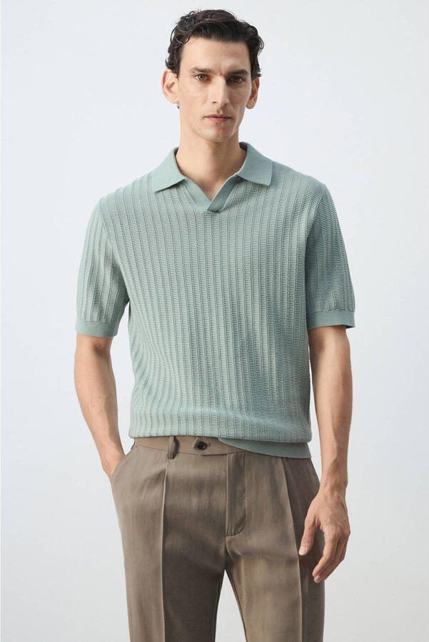 Mango Man regular fit polo heldergroen