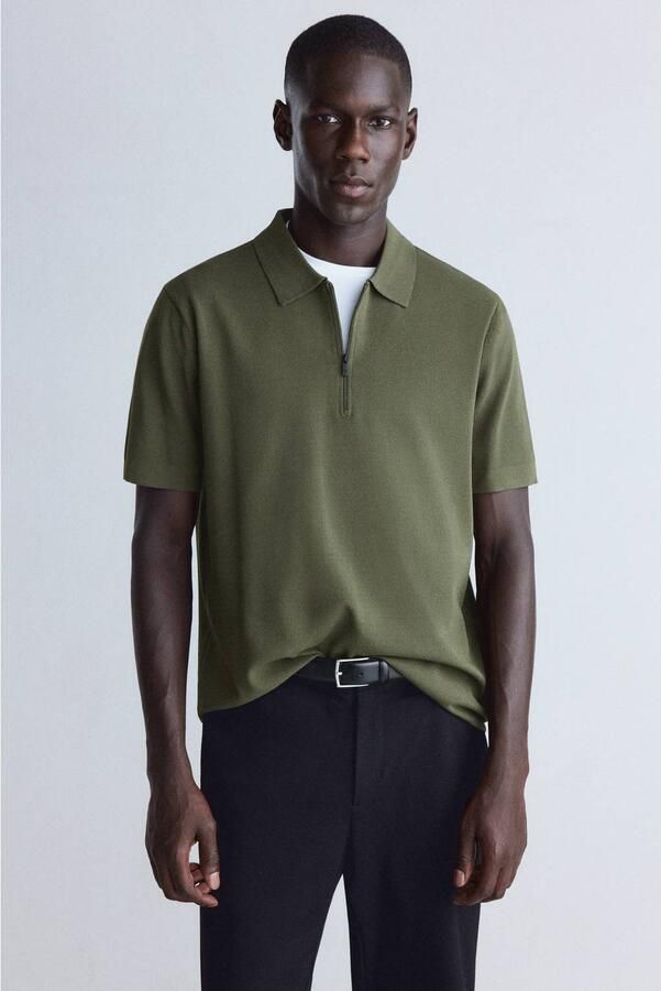 Mango Man regular fit polo kaki