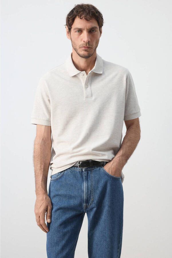 Mango Man regular fit polo lichtbeige