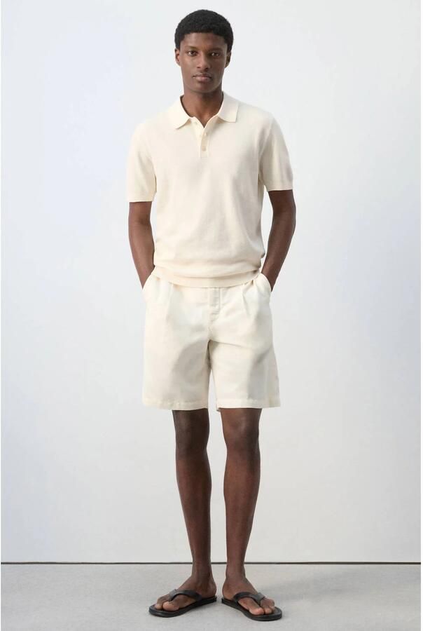 Mango Man regular fit polo lichtbeige - Foto 2
