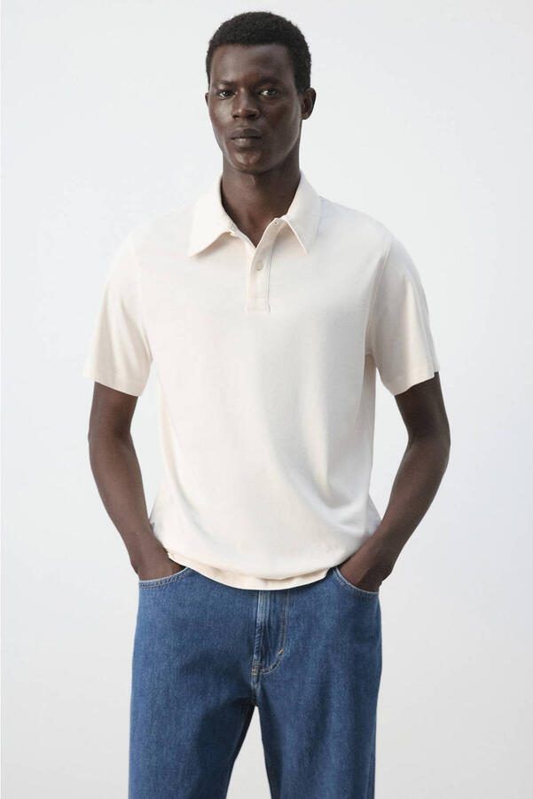Mango Man regular fit polo lichtbeige