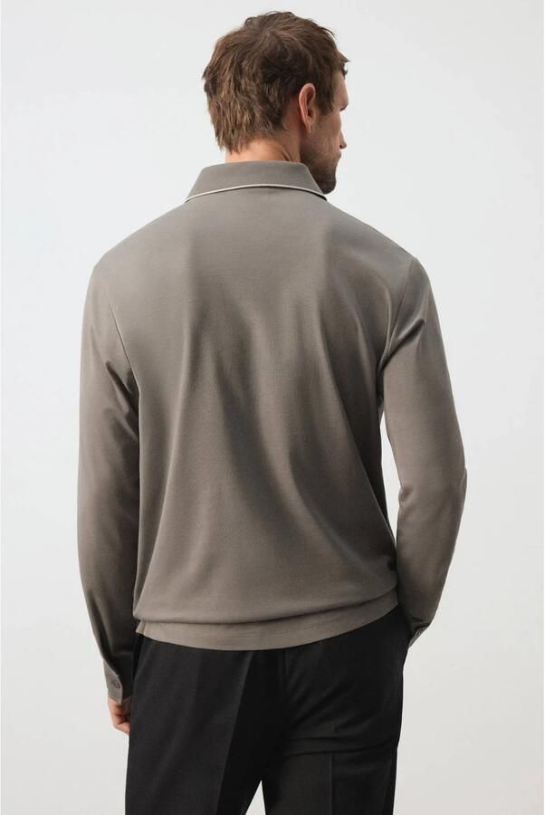 Mango Man regular fit polo middengrijs - Foto 3