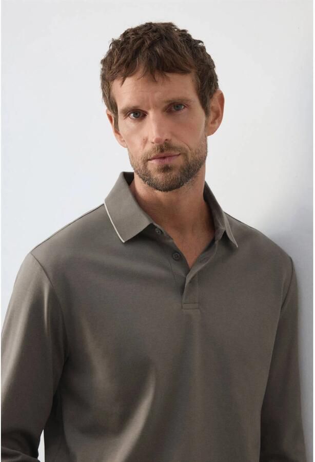 Mango Man regular fit polo middengrijs - Foto 2