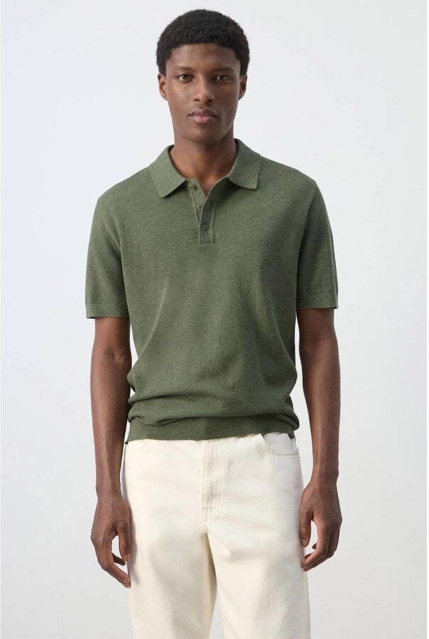Mango Man regular fit polo middengroen