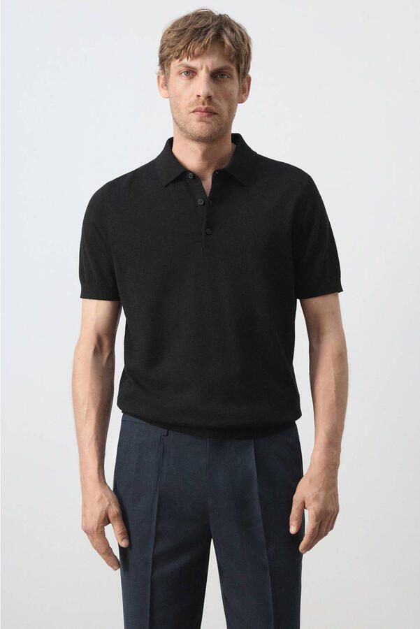 Mango Man regular fit polo zwart - Foto 2