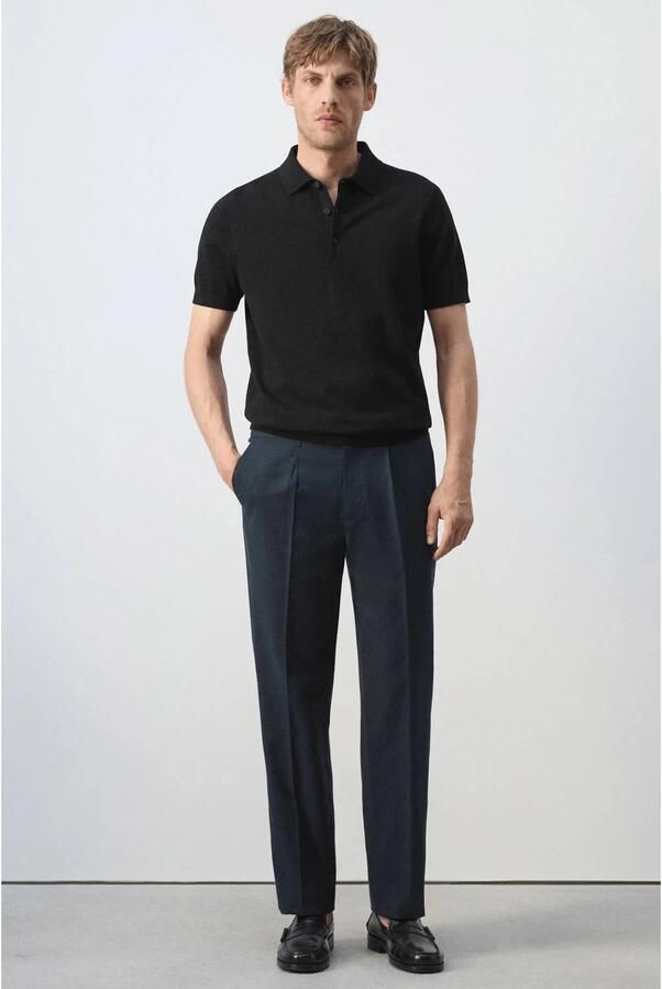 Mango Man regular fit polo zwart