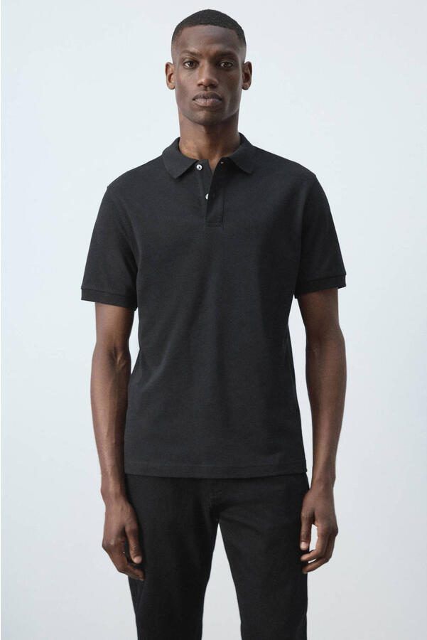 Mango Man regular fit polo zwart