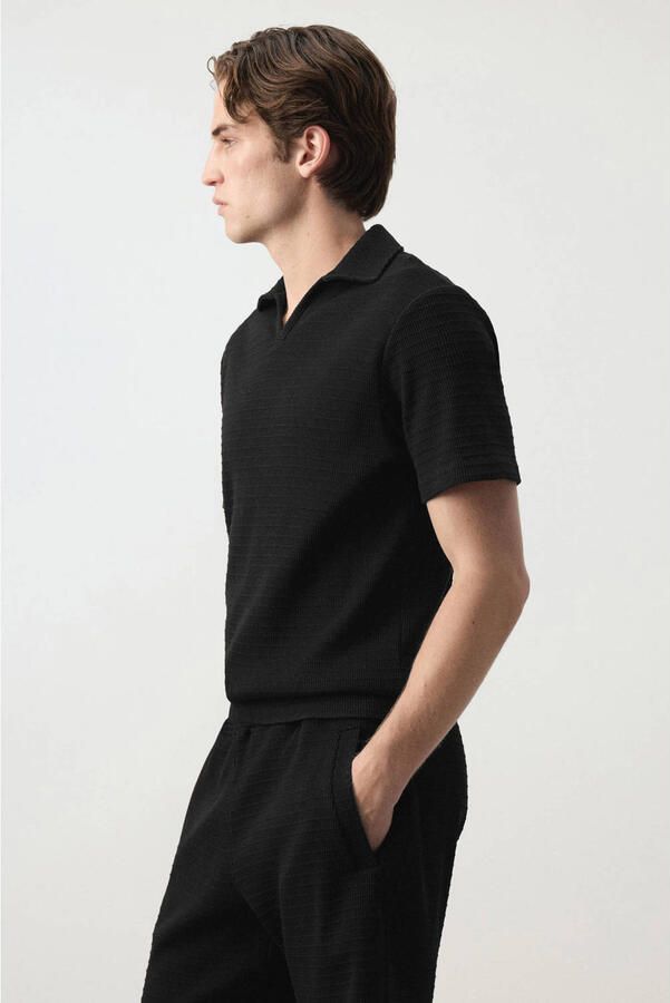 Mango Man regular fit polo zwart - Foto 3