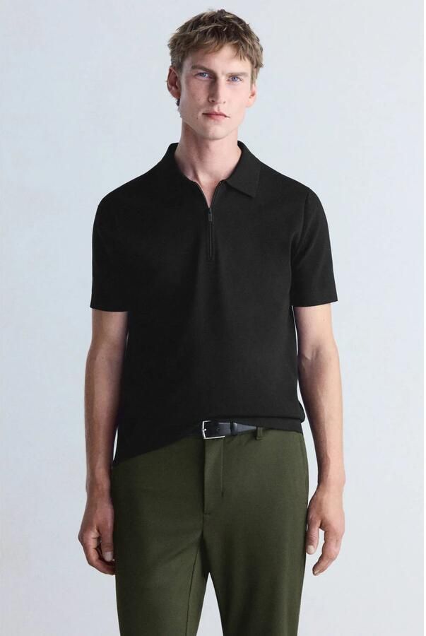 Mango Man regular fit polo zwart