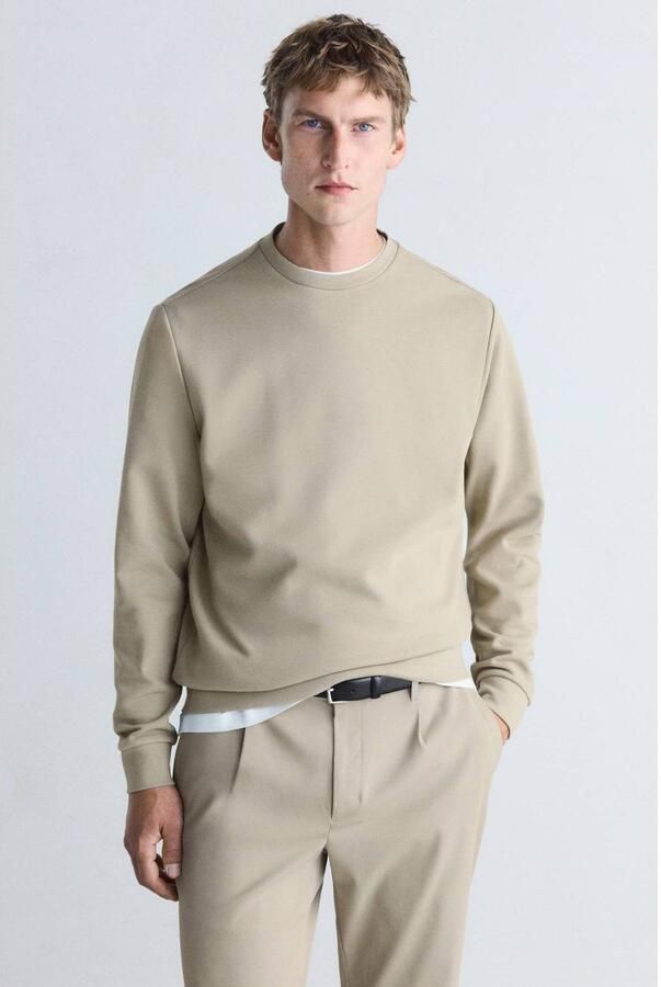 Mango Man regular fit sweater beige