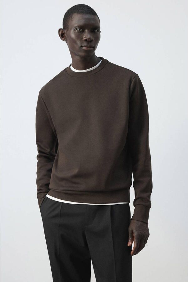 Mango Man regular fit sweater bruin